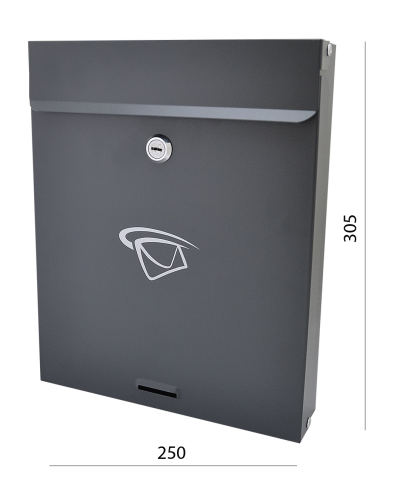 Poštovní schránka (250x305x60mm), max. formát listu: A4, grafitová